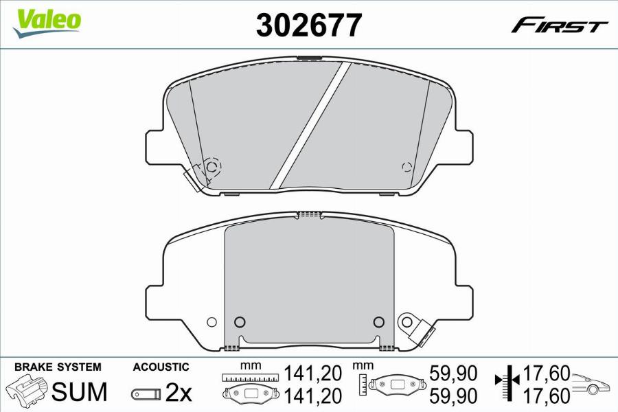 Valeo 302677 - Тормозные колодки, дисковые, комплект autodnr.net