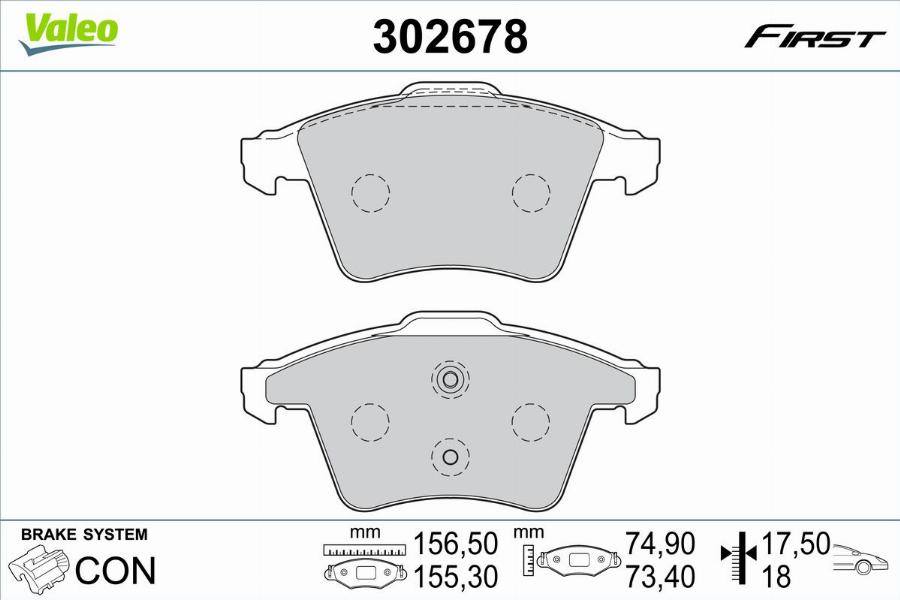 Valeo 302678 - Тормозные колодки, дисковые, комплект autodnr.net