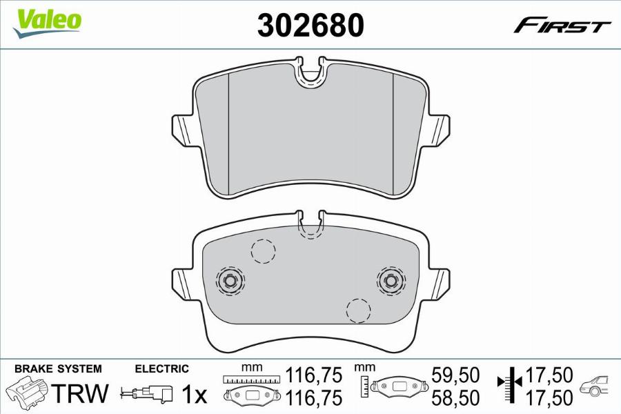 Valeo 302680 - Тормозные колодки, дисковые, комплект autodnr.net