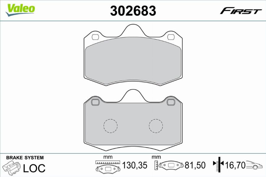 Valeo 302683 - Тормозные колодки, дисковые, комплект autodnr.net