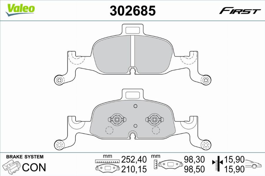 Valeo 302685 - Тормозные колодки, дисковые, комплект autodnr.net