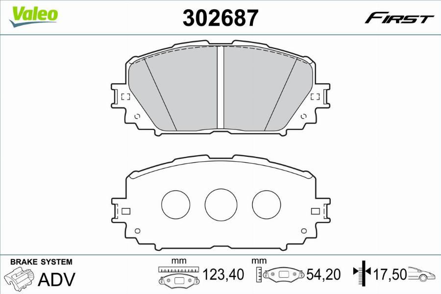 Valeo 302687 - Тормозные колодки, дисковые, комплект autodnr.net