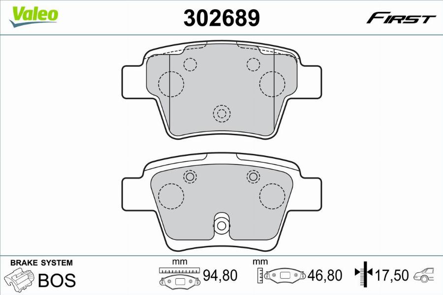 Valeo 302689 - Тормозные колодки, дисковые, комплект autodnr.net