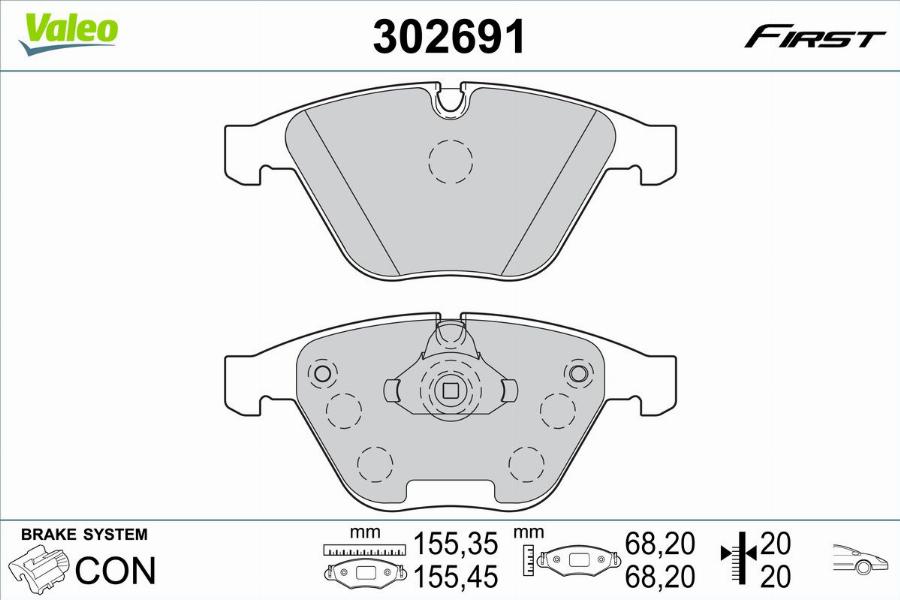 Valeo 302691 - Тормозные колодки, дисковые, комплект autodnr.net