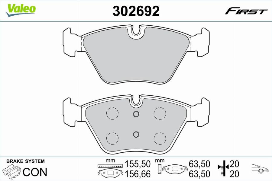 Valeo 302692 - Тормозные колодки, дисковые, комплект autodnr.net