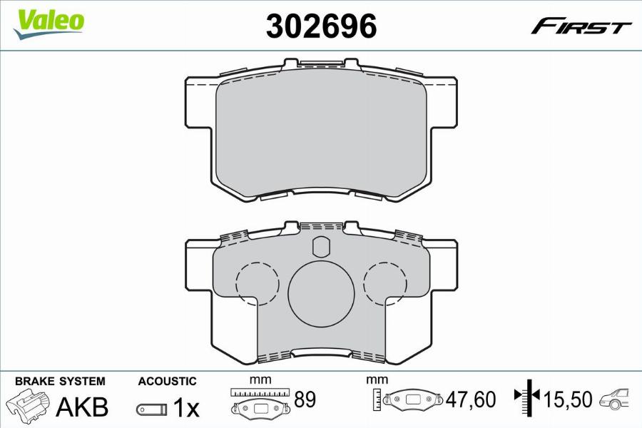 Valeo 302696 - Тормозные колодки, дисковые, комплект autodnr.net