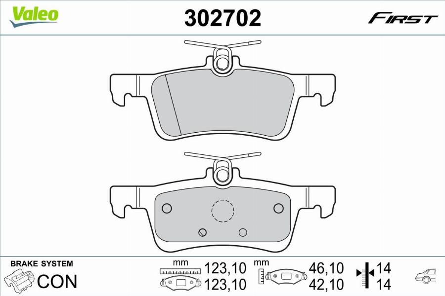 Valeo 302702 - Гальмівні колодки, дискові гальма autocars.com.ua