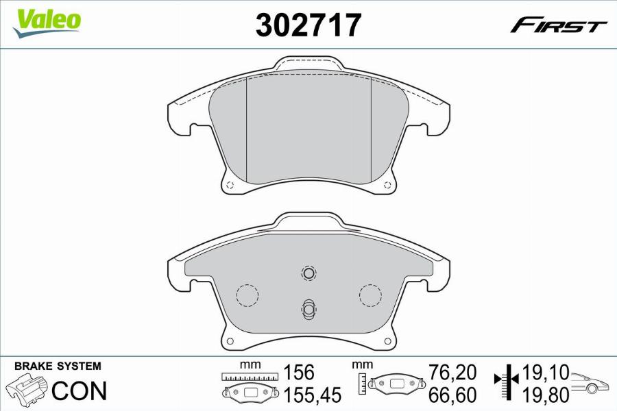 Valeo 302717 - Тормозные колодки, дисковые, комплект avtokuzovplus.com.ua