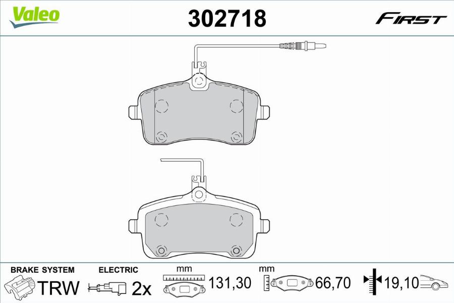 Valeo 302718 - Тормозные колодки, дисковые, комплект autodnr.net