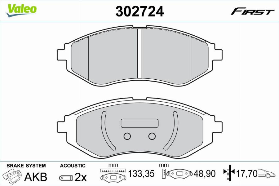 Valeo 302724 - Тормозные колодки, дисковые, комплект autodnr.net