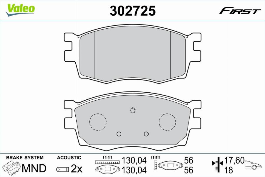 Valeo 302725 - Тормозные колодки, дисковые, комплект autodnr.net