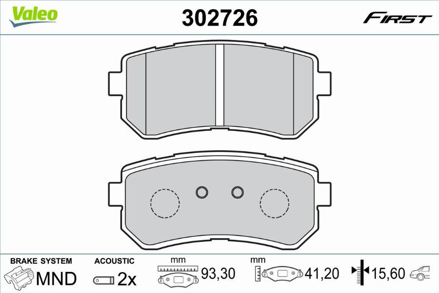 Valeo 302726 - Тормозные колодки, дисковые, комплект autodnr.net