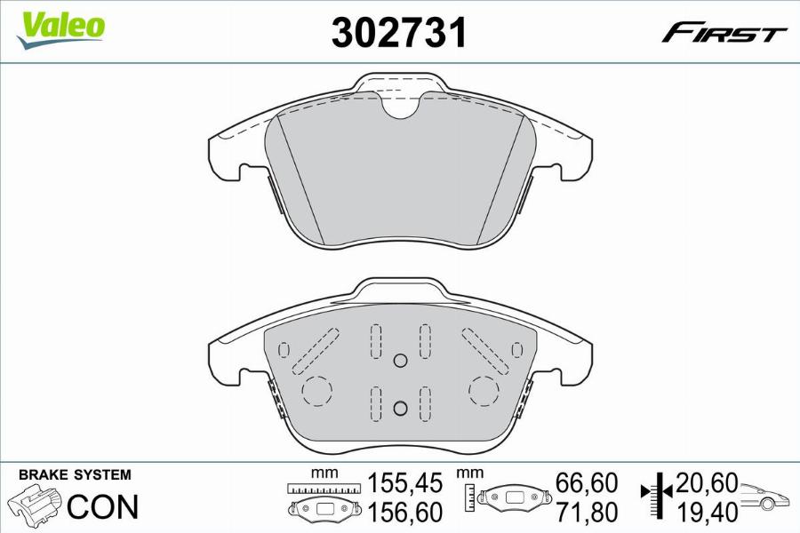 Valeo 302731 - Тормозные колодки, дисковые, комплект autodnr.net