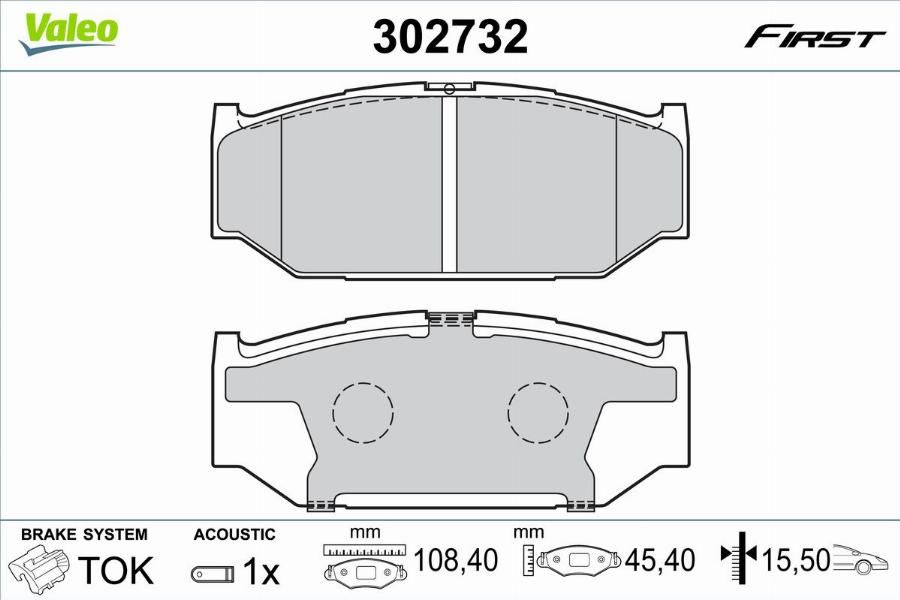 Valeo 302732 - Тормозные колодки, дисковые, комплект autodnr.net