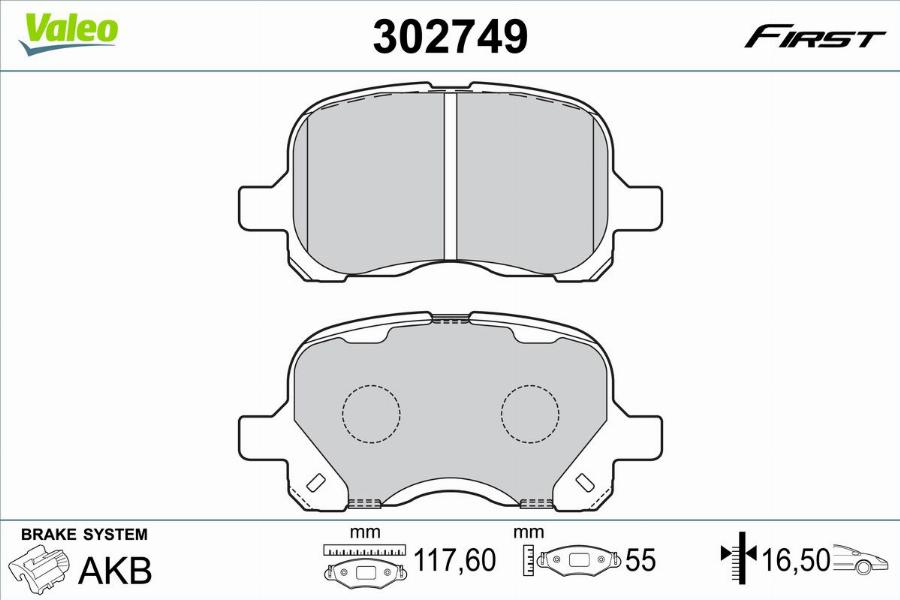 Valeo 302749 - Тормозные колодки, дисковые, комплект autodnr.net