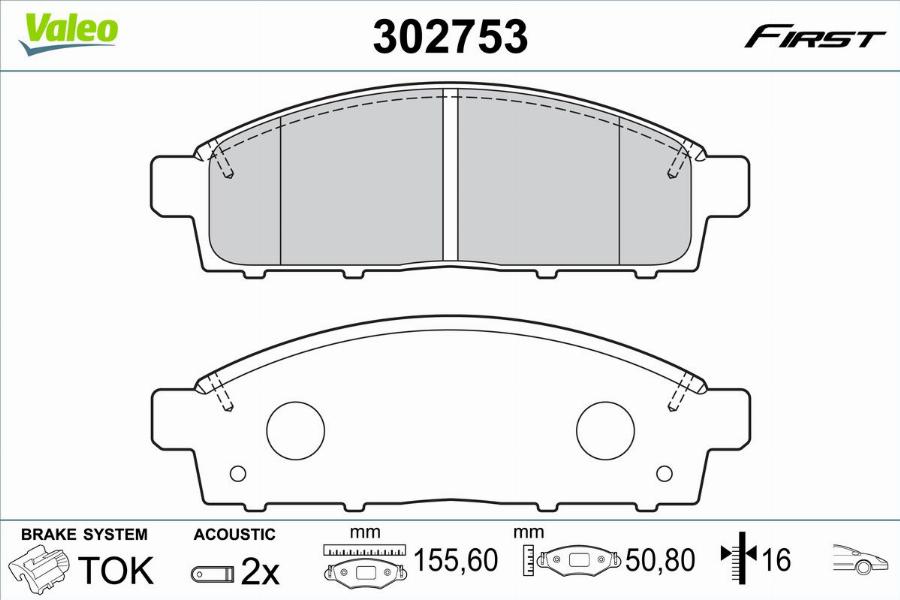 Valeo 302753 - Тормозные колодки, дисковые, комплект autodnr.net