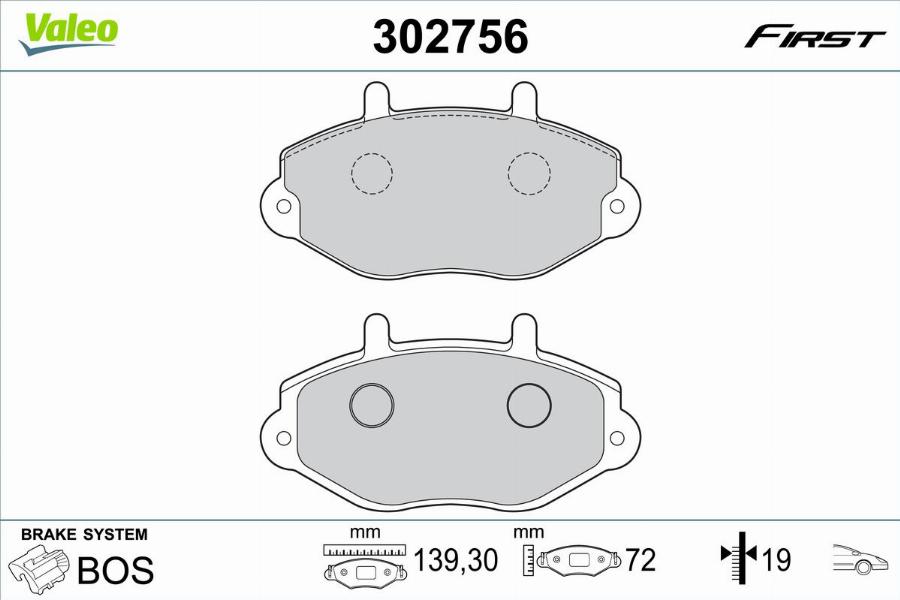 Valeo 302756 - Тормозные колодки, дисковые, комплект autodnr.net