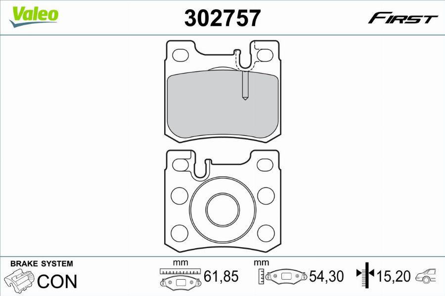 Valeo 302757 - Тормозные колодки, дисковые, комплект autodnr.net