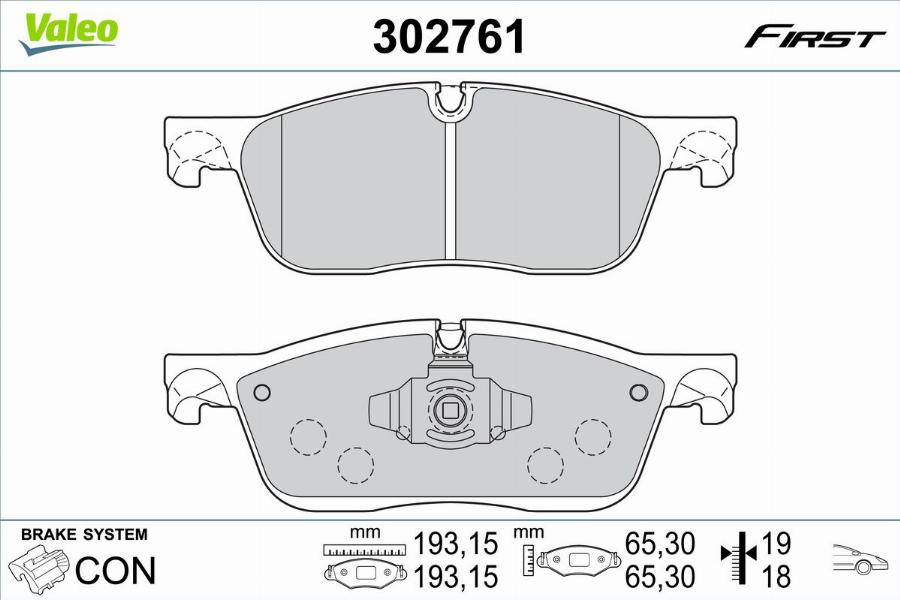 Valeo 302761 - Тормозные колодки, дисковые, комплект avtokuzovplus.com.ua