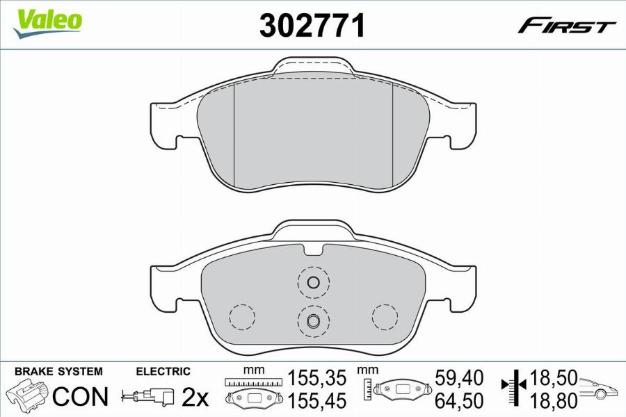 Valeo 302771 - Тормозные колодки, дисковые, комплект autodnr.net