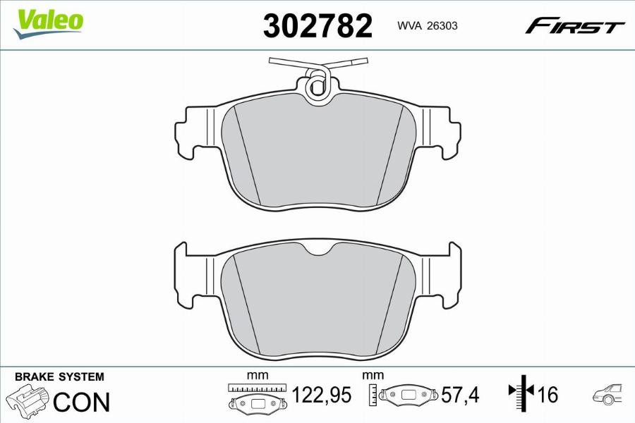 Valeo 302782 - Тормозные колодки, дисковые, комплект autodnr.net