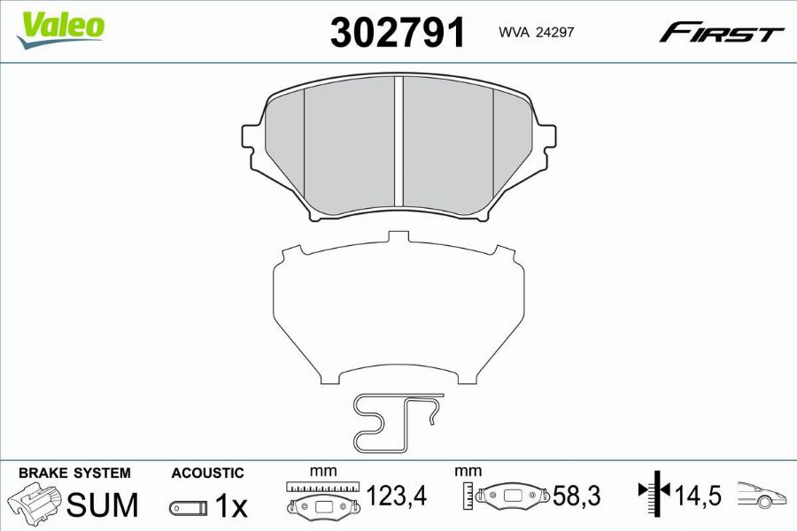 Valeo 302791 - Тормозные колодки, дисковые, комплект autodnr.net