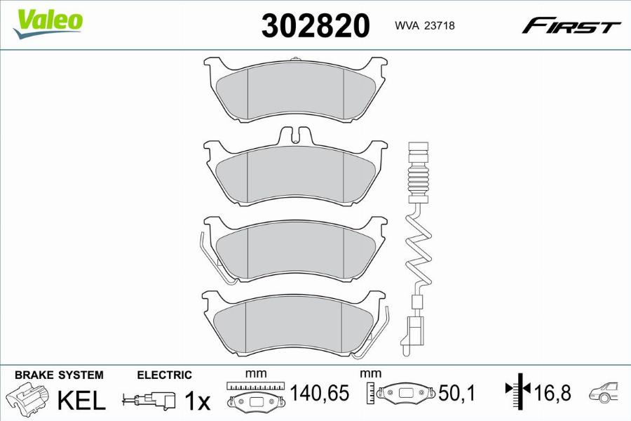 Valeo 302820 - Тормозные колодки, дисковые, комплект avtokuzovplus.com.ua