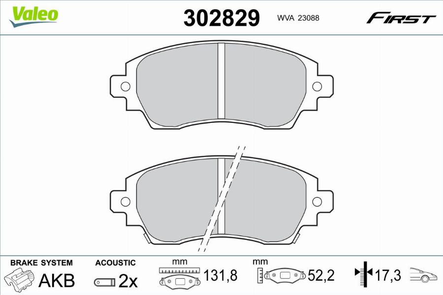 Valeo 302829 - Тормозные колодки, дисковые, комплект autodnr.net