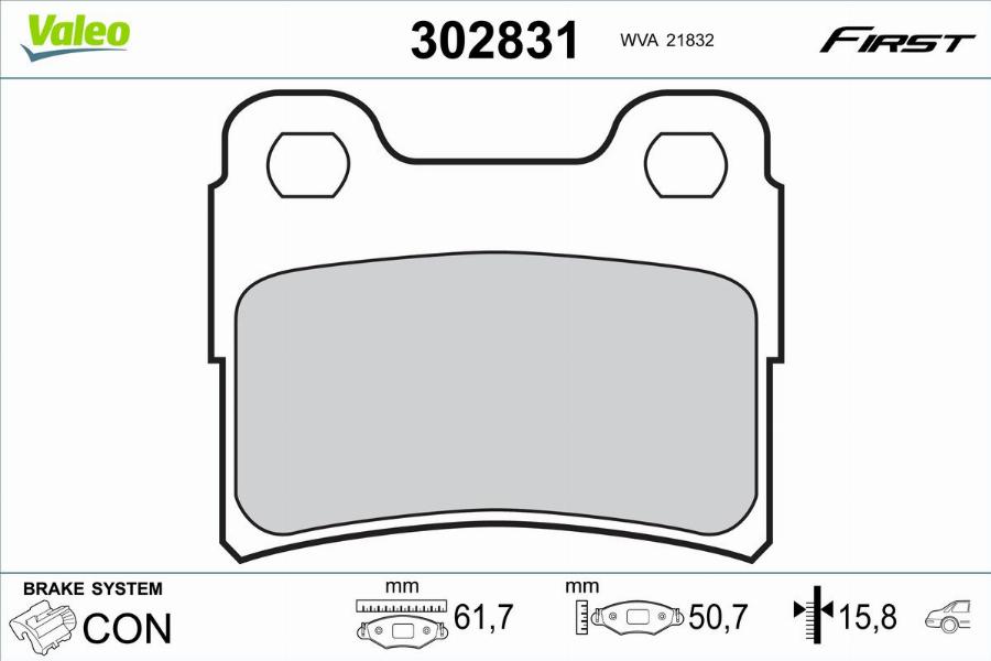 Valeo 302831 - Тормозные колодки, дисковые, комплект autodnr.net