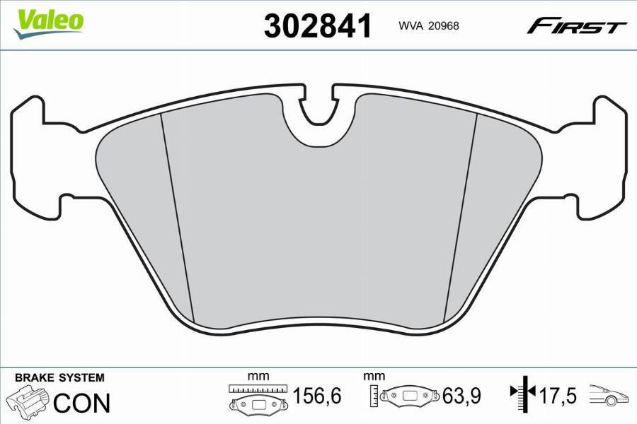 Valeo 302841 - Тормозные колодки, дисковые, комплект autodnr.net