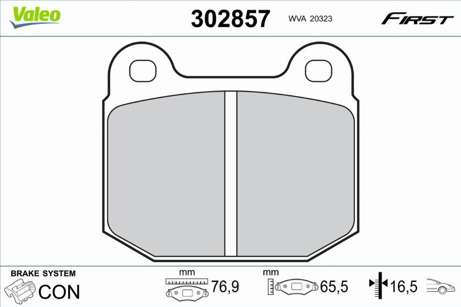 Valeo 302857 - Гальмівні колодки, дискові гальма autocars.com.ua