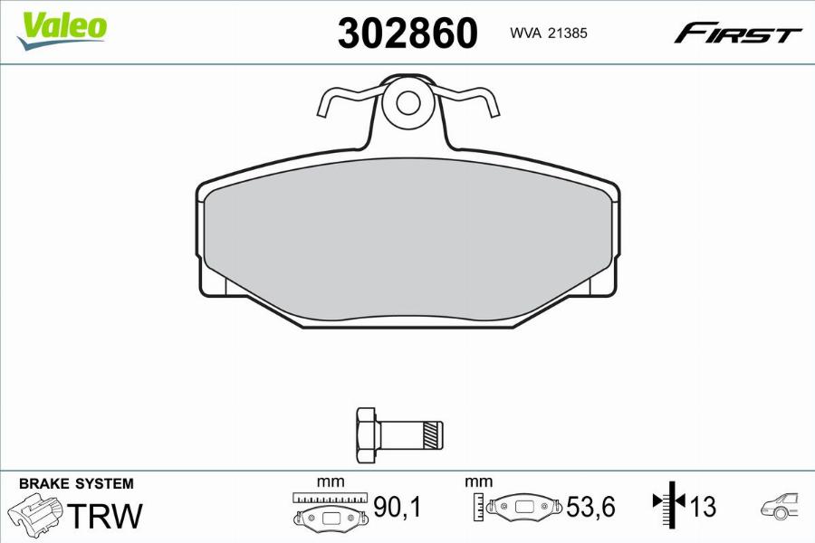 Valeo 302860 - Тормозные колодки, дисковые, комплект autodnr.net