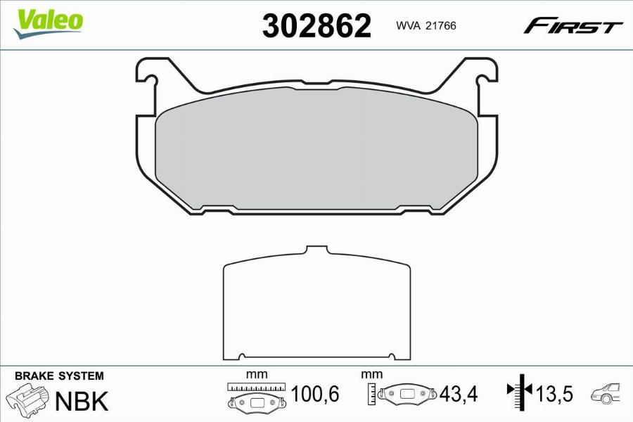 Valeo 302862 - Тормозные колодки, дисковые, комплект autodnr.net