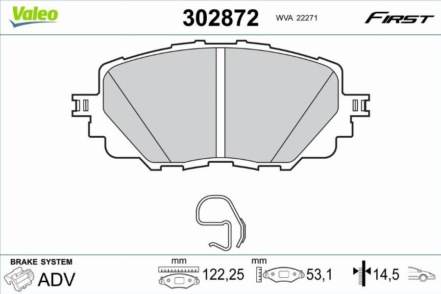 Valeo 302872 - Тормозные колодки, дисковые, комплект avtokuzovplus.com.ua