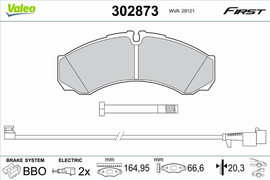 Valeo 302873 - Тормозные колодки, дисковые, комплект autodnr.net