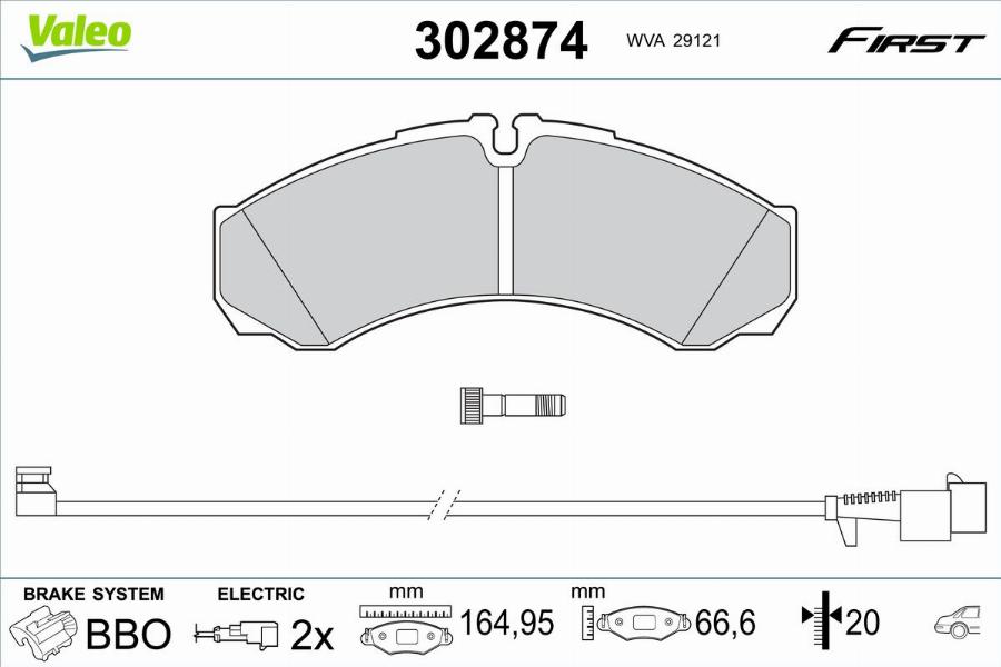 Valeo 302874 - Тормозные колодки, дисковые, комплект autodnr.net