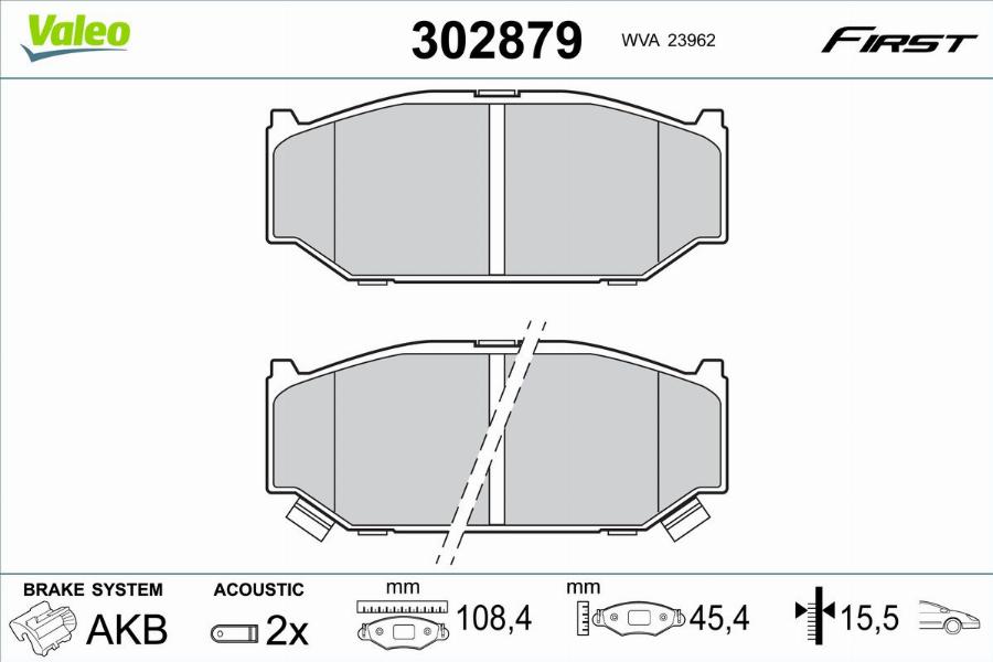 Valeo 302879 - Тормозные колодки, дисковые, комплект autodnr.net