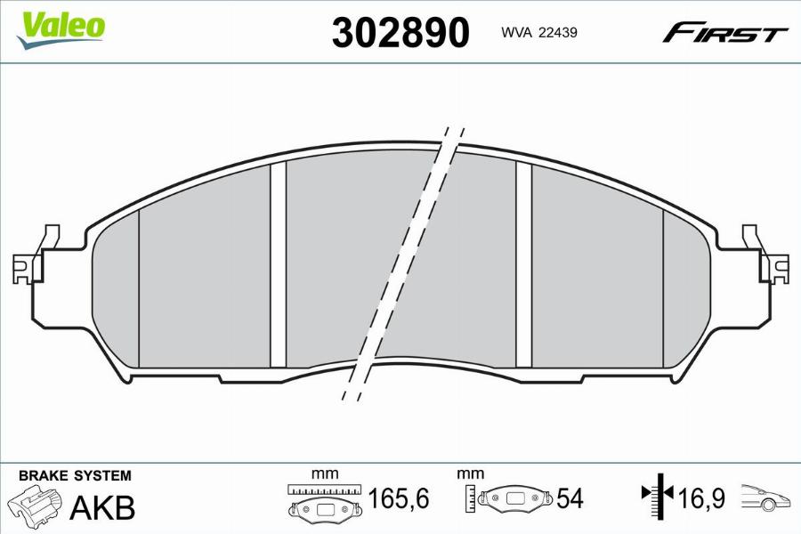 Valeo 302890 - Тормозные колодки, дисковые, комплект autodnr.net