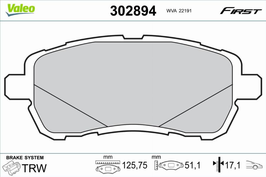 Valeo 302894 - Тормозные колодки, дисковые, комплект autodnr.net