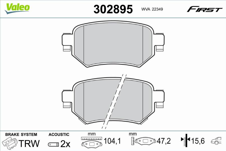 Valeo 302895 - Тормозные колодки, дисковые, комплект autodnr.net