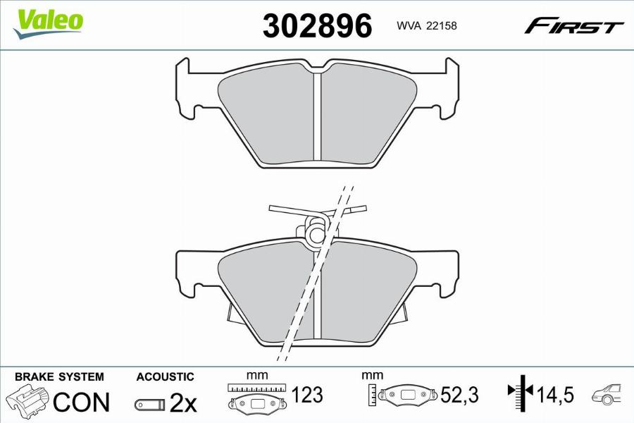 Valeo 302896 - Тормозные колодки, дисковые, комплект avtokuzovplus.com.ua