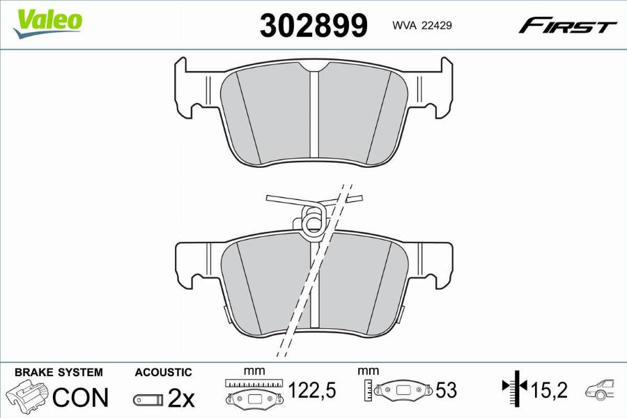 Valeo 302899 - Тормозные колодки, дисковые, комплект autodnr.net