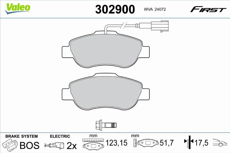 Valeo 302900 - Тормозные колодки, дисковые, комплект autodnr.net