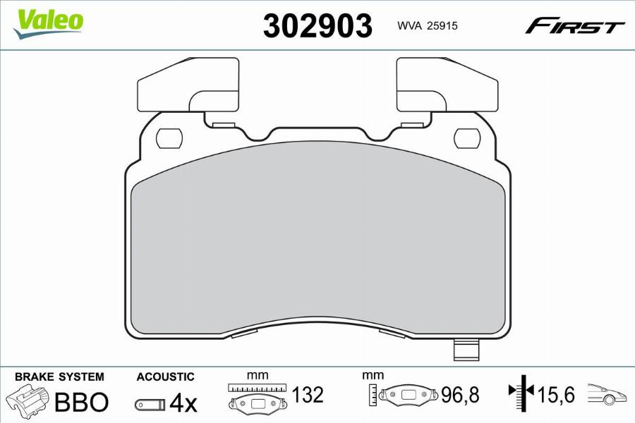 Valeo 302903 - Тормозные колодки, дисковые, комплект autodnr.net