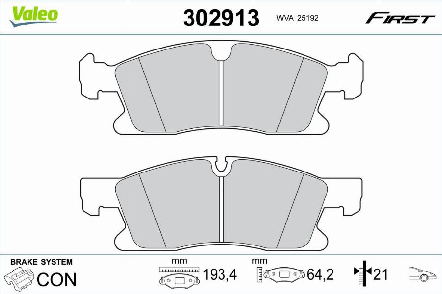 Valeo 302913 - Тормозные колодки, дисковые, комплект autodnr.net