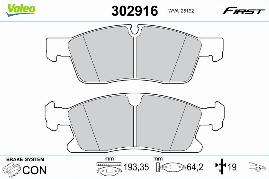 Valeo 302916 - Тормозные колодки, дисковые, комплект autodnr.net