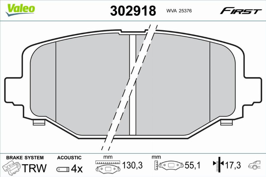 Valeo 302918 - Тормозные колодки, дисковые, комплект autodnr.net