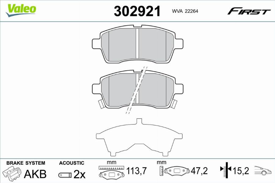 Valeo 302921 - Тормозные колодки, дисковые, комплект autodnr.net