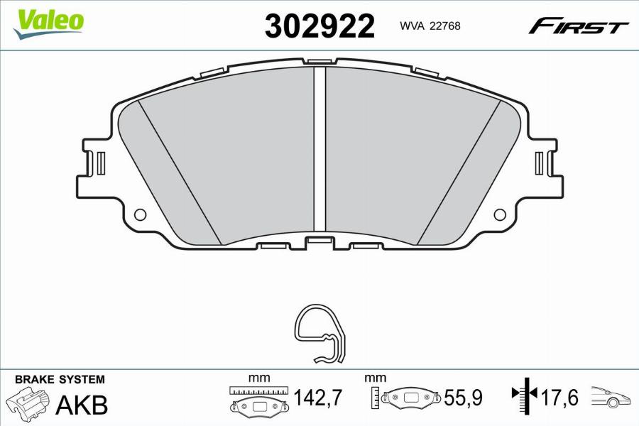 Valeo 302922 - Тормозные колодки, дисковые, комплект autodnr.net