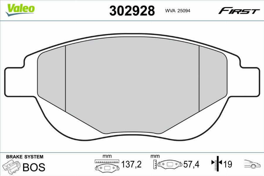 Valeo 302928 - Тормозные колодки, дисковые, комплект autodnr.net